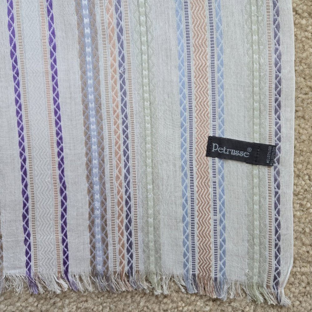 NWOT Petrusse Embroidered Lightweight Summer Scarf Cotton Paris - Picture 4 of 13